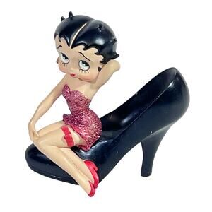 Vintage Betty Boop Stepping Out Black High Heel Shoe 2000 Westland #6819